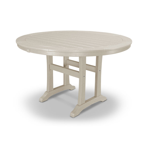 POLYWOOD® Nautical Trestle 48" Round Dining Table & Reviews Birch Lane